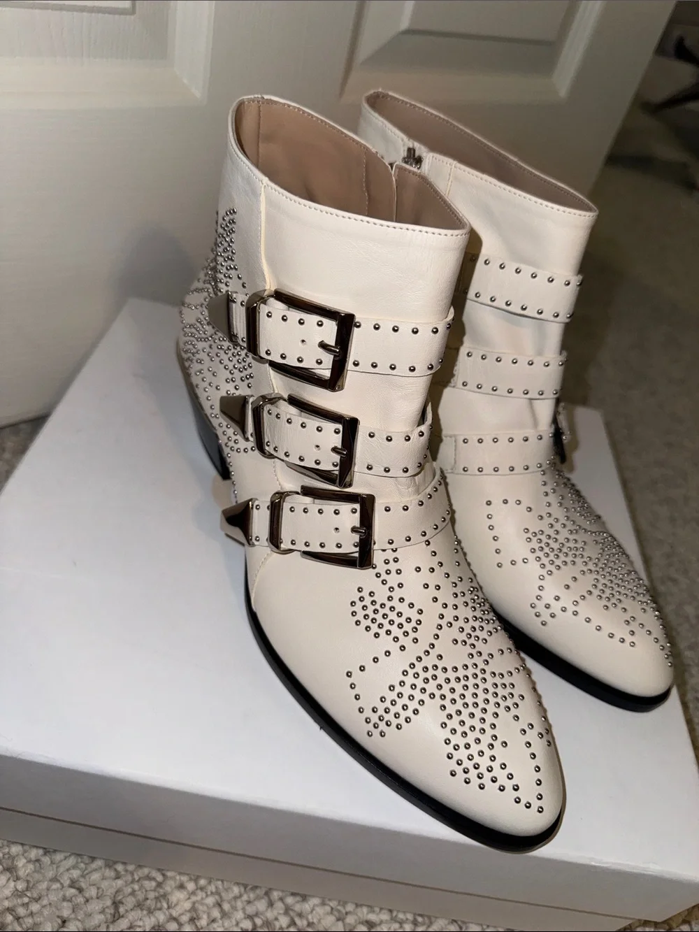 Chloe white leather